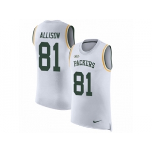 Men Nike Green Bay Packers #81 Geronimo Allison White Rush Player Name & Number Tank Top NFL Jersey