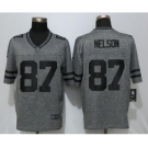 Men Nike Green Bay Packers #87 Jordy Nelson Gray Stitched Gridiron Gray Limited Jersey