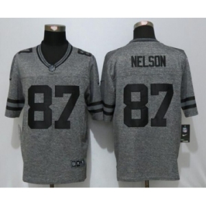 Men Nike Green Bay Packers #87 Jordy Nelson Gray Stitched Gridiron Gray Limited Jersey