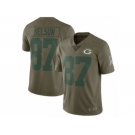 Men Nike Green Bay Packers #87 Jordy Nelson Limited Olive 2017 Salute to Service NFL Jersey