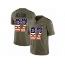 Men Nike Green Bay Packers #87 Jordy Nelson Limited Olive USA Flag 2017 Salute to Service NFL Jersey