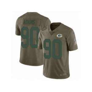 Men Nike Green Bay Packers #90 Montravius Adams Limited Olive 2017 Salute to Service NFL Jersey