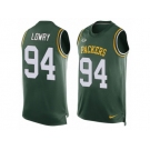 Men Nike Green Bay Packers #94 Dean Lowry Limited Green Player Name & Number Tank Top NFL Jersey