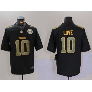 Men's Green Bay Packers #10 Jordan Love Black Fashion Vapor Limited Stitched Football Jerseys