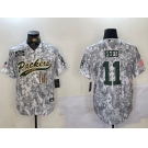 Men's Green Bay Packers #11 Jayden Reed 2024 Arctic Camo Salute To Service Stitched Baseball Jerseys