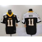 Men's Green Bay Packers #11 Jayden Reed Black White 2024 F.U.S.E. Home Patch 13 Time World Champions Vapor Untouchable Limited Stitched Jerseys