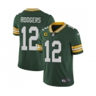 Men's Green Bay Packers #12 Aaron Rodgers Green With 4-star C Patch Vapor Untouchable Stitched NFL Limited Jersey