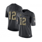 Men's Green Bay Packers #12 Aaron Rodgers Limited Black 2016 Salute to Service Football Jersey