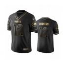 Men's Green Bay Packers #12 Aaron Rodgers Limited Black Golden Edition Limited Football Jersey