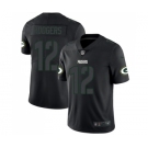 Men's Green Bay Packers #12 Aaron Rodgers Limited Black Rush Impact Football Jersey