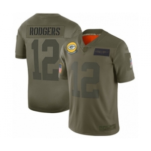 Men's Green Bay Packers #12 Aaron Rodgers Limited Camo 2019 Salute to Service Football Jersey