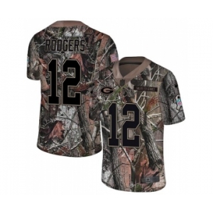 Men's Green Bay Packers #12 Aaron Rodgers Limited Camo Rush Realtree Football Jersey