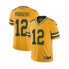 Men's Green Bay Packers #12 Aaron Rodgers Limited Gold Rush Vapor Untouchable Football Jersey