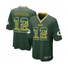 Men's Green Bay Packers #12 Aaron Rodgers Limited Green Strobe Football Jersey