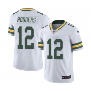 Men's Green Bay Packers #12 Aaron Rodgers White Vapor Untouchable Limited Player Football Jersey