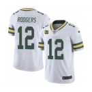 Men's Green Bay Packers #12 Aaron Rodgers White With 4-star C Patch Vapor Untouchable Stitched NFL Limited Jersey