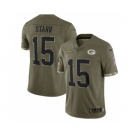 Men's Green Bay Packers #15 Bart Starr 2022 Olive Salute To Service Limited Stitched Jersey