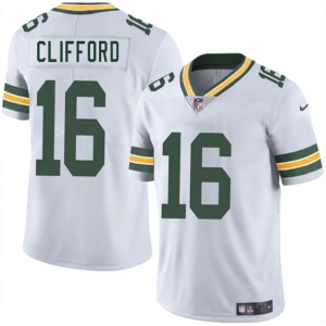 Men's Green Bay Packers #16 Sean Clifford White 2025 Vapor Untouchable Limited Football Stitched Jersey