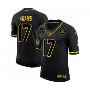 Men's Green Bay Packers #17 Davante Adams 2020 Salute To Service Black Golden Limited Football Jersey