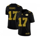 Men's Green Bay Packers #17 Davante Adams Black Leopard Print Fashion Vapor Limited Football Jersey