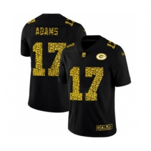 Men's Green Bay Packers #17 Davante Adams Black Leopard Print Fashion Vapor Limited Football Jersey