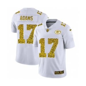 Men's Green Bay Packers #17 Davante Adams Flocked Leopard Print Vapor Limited Football Jersey White
