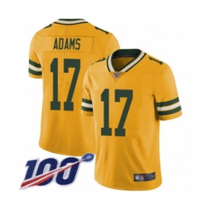 Men's Green Bay Packers #17 Davante Adams Limited Gold Rush Vapor Untouchable 100th Season Football Jersey