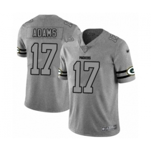 Men's Green Bay Packers #17 Davante Adams Limited Gray Team Logo Gridiron Limited Football Jersey