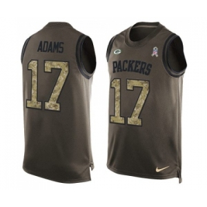 Men's Green Bay Packers #17 Davante Adams Limited Green Salute to Service Tank Top Football Jersey