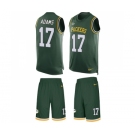 Men's Green Bay Packers #17 Davante Adams Limited Green Tank Top Suit Football Jersey