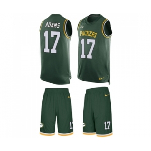 Men's Green Bay Packers #17 Davante Adams Limited Green Tank Top Suit Football Jersey