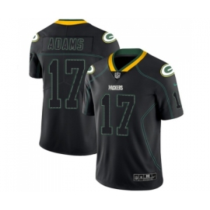 Men's Green Bay Packers #17 Davante Adams Limited Lights Out Black Rush Football Jersey