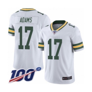 Men's Green Bay Packers #17 Davante Adams White Vapor Untouchable Limited Player 100th Season Football Jersey