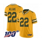 Men's Green Bay Packers #22 Dexter Williams Limited Gold Inverted Legend 100th Season Football Jersey