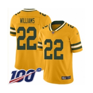 Men's Green Bay Packers #22 Dexter Williams Limited Gold Inverted Legend 100th Season Football Jersey