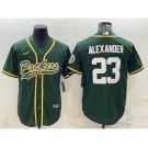 Men's Green Bay Packers #23 Jaire Alexander Green With Patch Cool Base Stitched Baseball Jersey