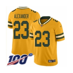 Men's Green Bay Packers #23 Jaire Alexander Limited Gold Inverted Legend 100th Season Football Jersey