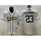 Men's Green Bay Packers #23 Jaire Alexander White With Patch Cool Base Stitched Baseball Jersey