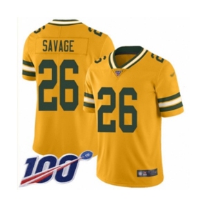 Men's Green Bay Packers #26 Darnell Savage Jr. Limited Gold Inverted Legend 100th Season Football Jersey