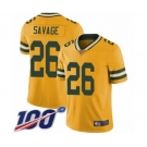 Men's Green Bay Packers #26 Darnell Savage Jr. Limited Gold Rush Vapor Untouchable 100th Season Football Jersey