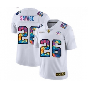 Men's Green Bay Packers #26 Darnell Savage Jr. White Multi-Color 2020 Football Crucial Catch Limited Football Jersey