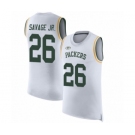 Men's Green Bay Packers #26 Darnell Savage Jr. White Rush Player Name & Number Tank Top Football Jersey