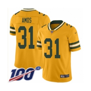 Men's Green Bay Packers #31 Adrian Amos Limited Gold Inverted Legend 100th Season Football Jersey