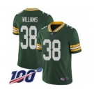 Men's Green Bay Packers #38 Tramon Williams Green Team Color Vapor Untouchable Limited Player 100th Season Football Jersey