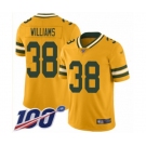 Men's Green Bay Packers #38 Tramon Williams Limited Gold Inverted Legend 100th Season Football Jersey