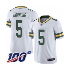 Men's Green Bay Packers #5 Paul Hornung White Vapor Untouchable Limited Player 100th Season Football Jersey