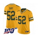 Men's Green Bay Packers #52 Rashan Gary Limited Gold Inverted Legend 100th Season Football Jersey