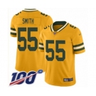 Men's Green Bay Packers #55 Za'Darius Smith Limited Gold Inverted Legend 100th Season Football Jersey