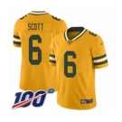 Men's Green Bay Packers #6 JK Scott Limited Gold Inverted Legend 100th Season Football Jersey