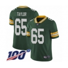 Men's Green Bay Packers #65 Lane Taylor Green Team Color Vapor Untouchable Limited Player 100th Season Football Jersey